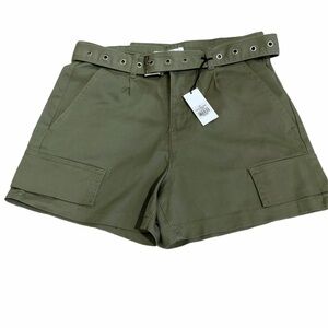 NWT Urban Heritage Casual Belted Cargo Shorts Army Green Small